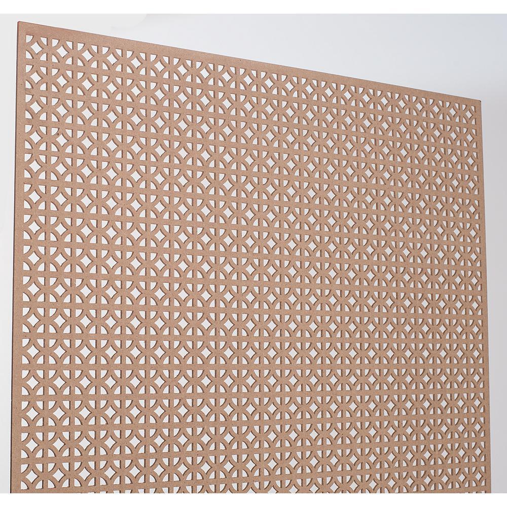 72 in. x 24 in. x 1/8 in. Unfinished Circle Decorative Perforated Paintable MDF Screening Panel Insert - Super Arbor