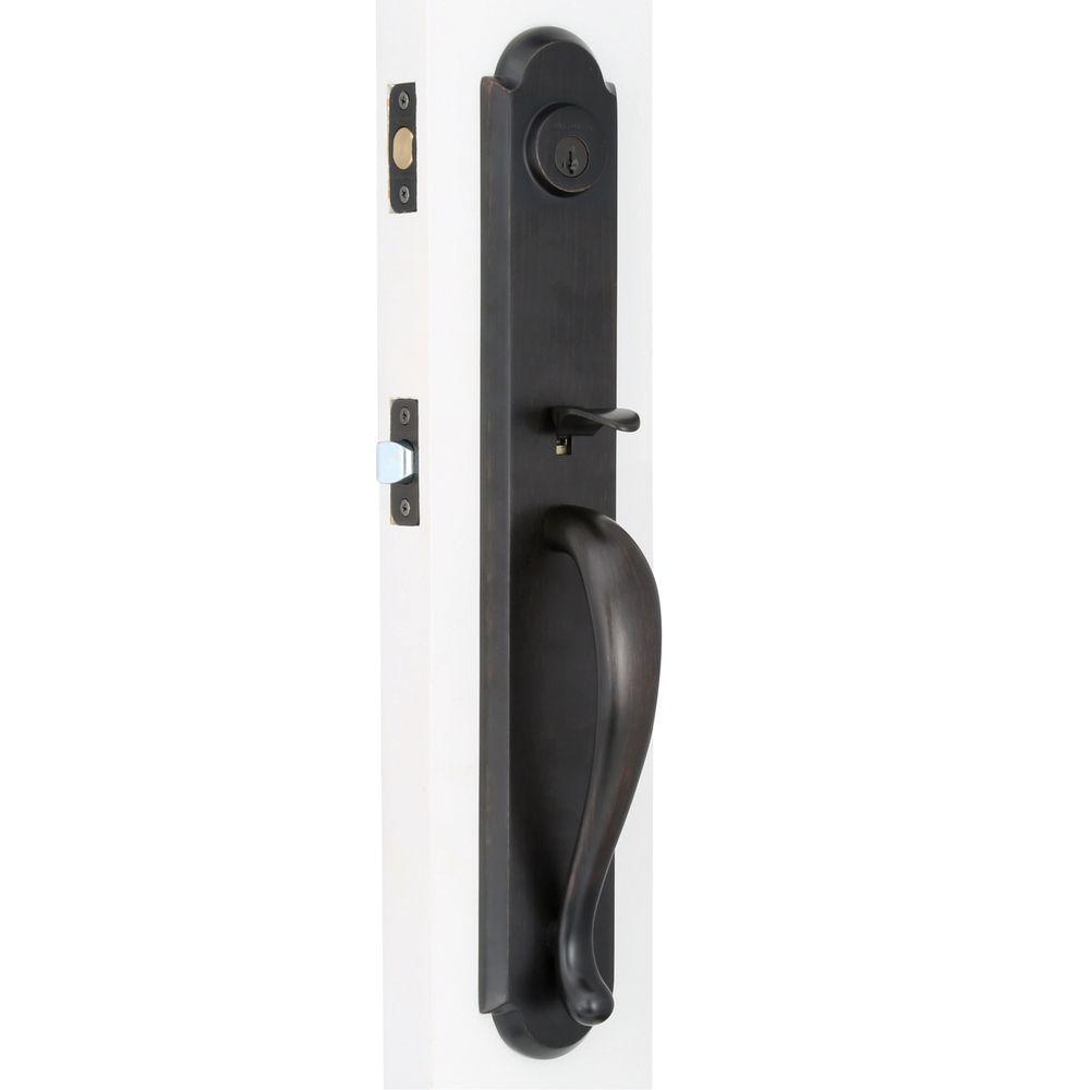 Prestige Bighorn Single Cylinder Venetian Bronze Door Handleset with Carnaby Door Knob Featuring SmartKey Security - Super Arbor