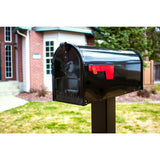 Elite Medium, Steel, Post Mount Mailbox, Black - Super Arbor