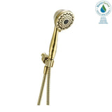 7-Spray 3.8 in. Single Wall Mount Handheld Shower Head in Polished Brass