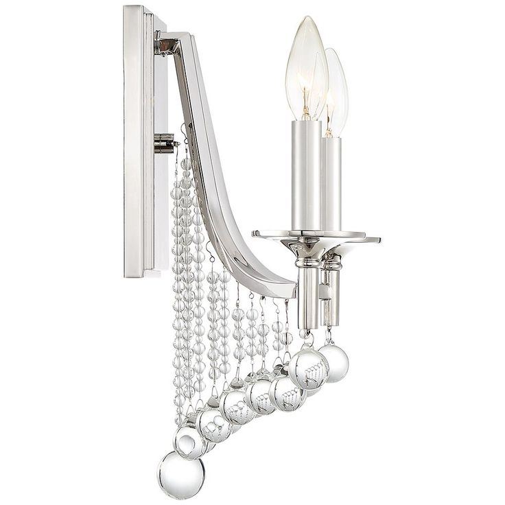 Queenship 2-Light Polished Nickel Wall Sconce