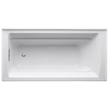 Archer 72 in. x 36 in. Acrylic Alcove Bathtub with Integral Apron and Left-Hand Drain in White - Super Arbor