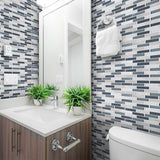 Jeffrey Court Dolphin Tail Blue 9.75 in. x 12 in. x 6 mm Interlocking Glass Mosaic Tile