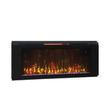 Helen 48 in. Wall-Mount Electric Fireplace in Black - Super Arbor