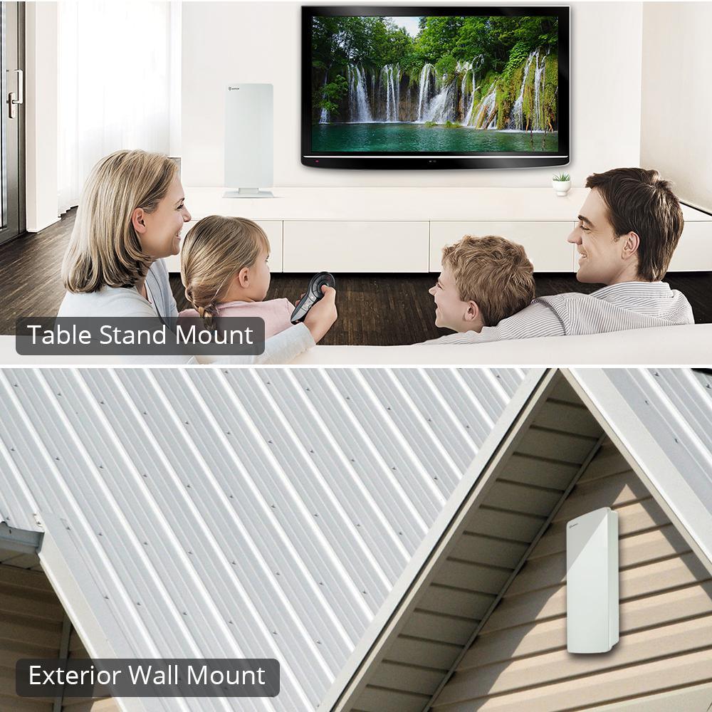 Flat-Panel Smartpass Amplified Outdoor Indoor TV Antenna with High Gain 4G LTE Filter - Super Arbor