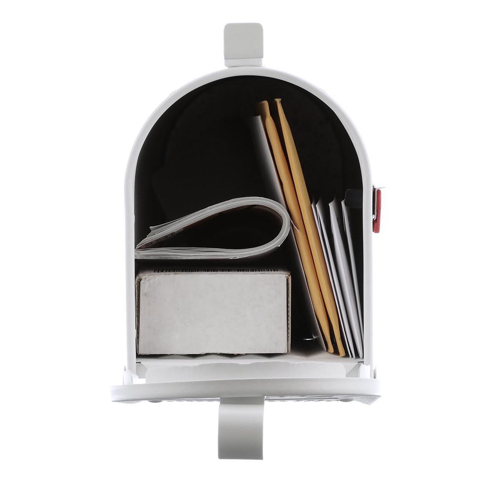 Admiral Medium, Aluminum, Post-Mount Mailbox, Textured White - Super Arbor