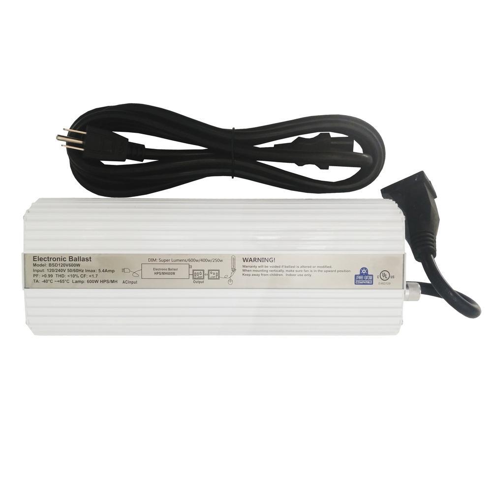 600-Watt Digital Dimmable Ballast 120/240-Volt for Grow Lights - Super Arbor