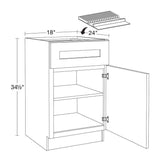 Home Decorators Collection Newport 18 in. W x 24 in. D x 34.5 in. H Assembled Plywood Base Kitchen Cabinet in Blended Cream with Knife Block RH