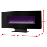 42 in. Curved Front Wall-Mount Electric Fireplace in Black - Super Arbor