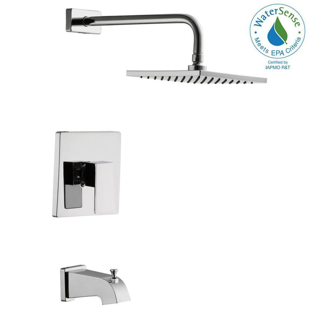 Marx Single Handle 1-Spray Tub and Shower Faucet in Chrome (Valve Included) - Super Arbor