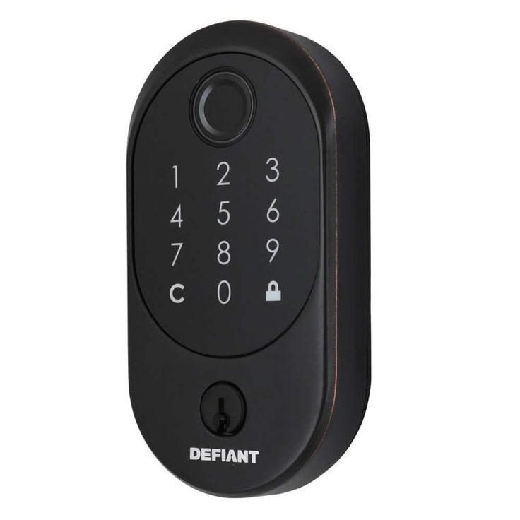 Defiant Hubspace Aged Bronze Round Biometric Fingerprint Electronic Touchpad Deadbolt