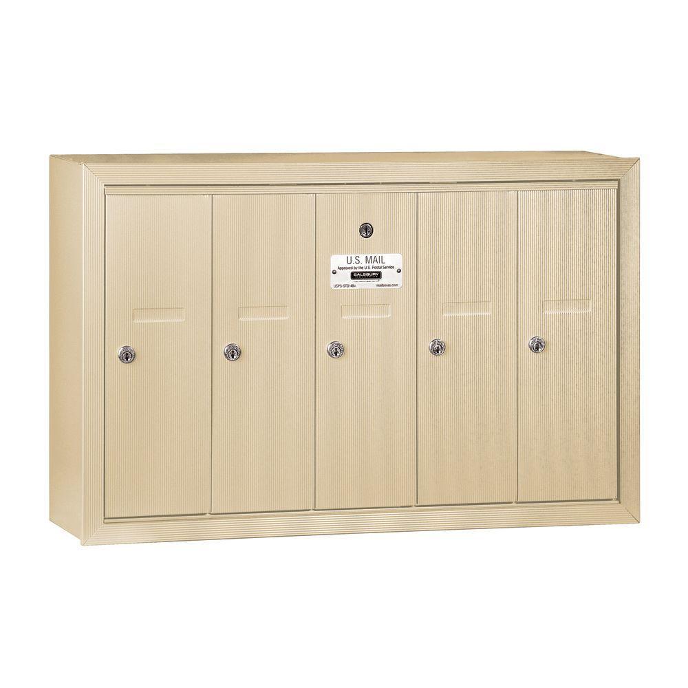 3500 Series Aluminum Surface-Mounted Private Vertical Mailbox with 5 Doors - Super Arbor