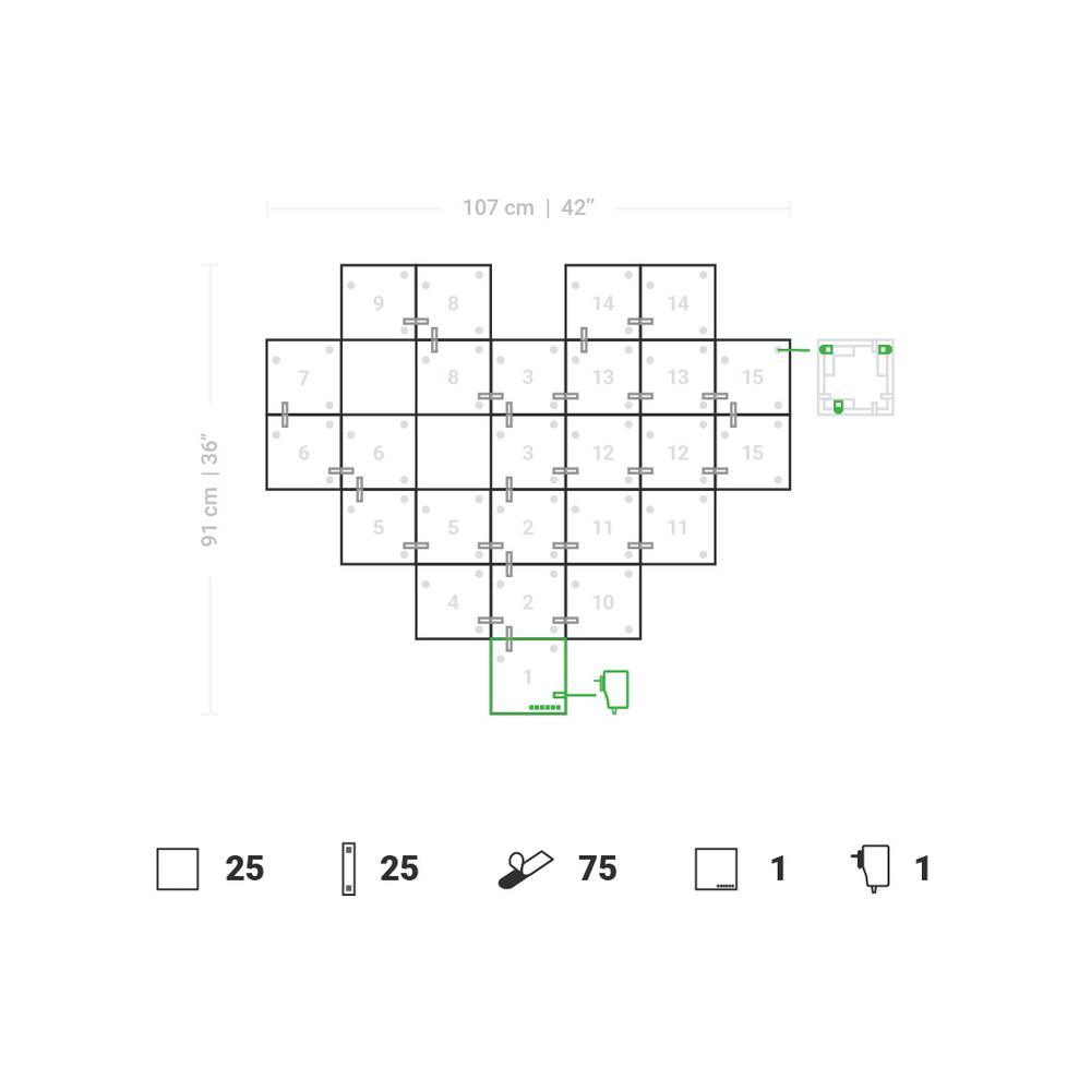 The Big Love Canvas 25 Light Squares - Super Arbor