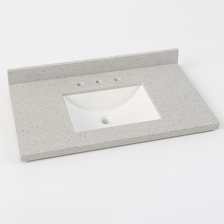 Home Decorators Collection 49-inch Solid Surface Vanity Top in Silver Ash with White Sink