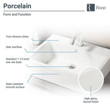 Porcelain Vessel Sink in Biscuit with 7009 Faucet and Pop-Up Drain in Chrome - Super Arbor