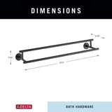 Delta  Trinsic 24-in Double Flat Black Wall Mount Double Towel Bar