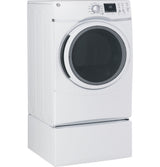 GE 7.5-cu ft Reversible Side Swing Door Stackable Gas Dryer, White, ENERGY STAR (GFD45GSSMWW)