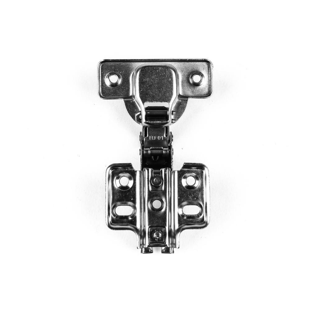 105-Degree 35 mm Half Overlay Frameless Cabinet Hinges with Installation Screws (15-Pairs) - Super Arbor
