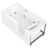 HD Series 60 in. Right Drain Step-In Walk-In Whirlpool Bath Tub with Low Entry Threshold in White - Super Arbor