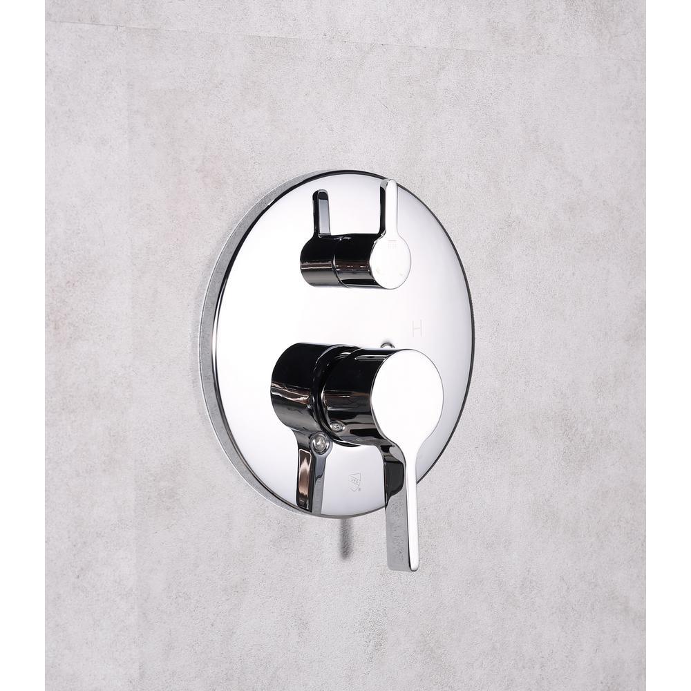 Rain 2-Handle Tub and Shower Faucet System with 3-Setting with 304T Stainless Steel in Chrome (Valve Included) - Super Arbor