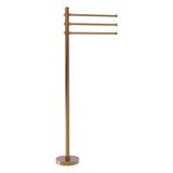 Allied Brass Towel Stand with 3 Pivoting 12-in Arms in Polished Nickel