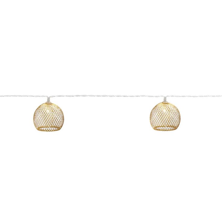 Indoor 12 ft. Battery Operated Metal Integrated LED String Lights (10-Light)