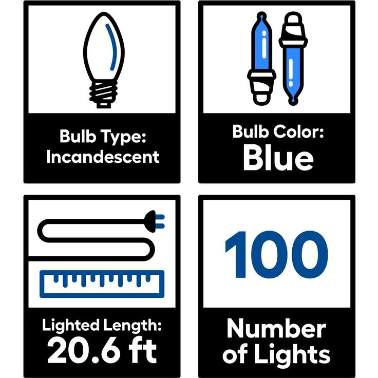 GE String-A-Long 100-Count 20.6-ft Blue Incandescent Plug-In Christmas String Lights