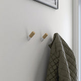 Modern Slant 2-1/4 in. White and Pine Single Prong Hook (5-Pack) - Super Arbor