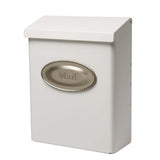 Designer Medium, Vertical, Wall Mount, Locking Mailbox, White - Super Arbor