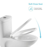 1-Piece 1.1 GPF /1.6 GPF Dual Flush High Efficiency Elongated Toilet in White Seat Included - Super Arbor