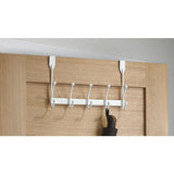14 in. Over Door Fancy White 5 Hook Bar - Super Arbor