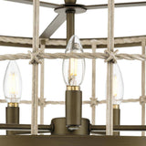 Progress Lighting Lattimore Collection 22 in. 5-Light Aged Brass Coastal Chandelier