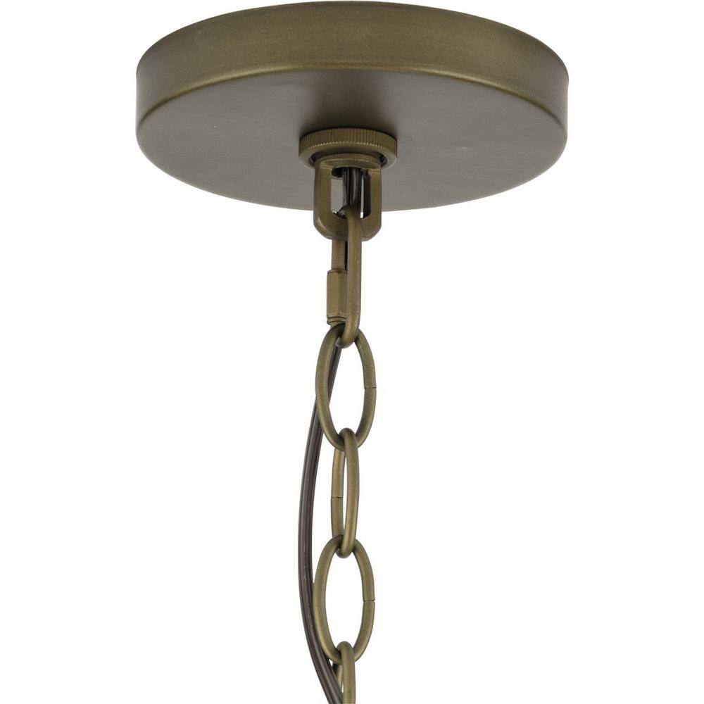 Progress Lighting Lattimore Collection 22 in. 5-Light Aged Brass Coastal Chandelier