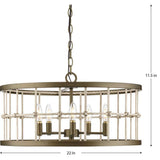 Progress Lighting Lattimore Collection 22 in. 5-Light Aged Brass Coastal Chandelier