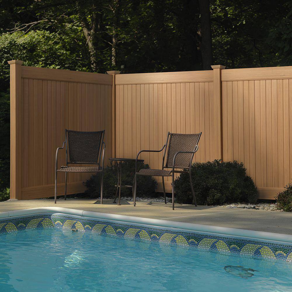 Veranda 6 ft. H x 8 ft. Aged Cedar Vinyl Privacy Fence Panel Kit