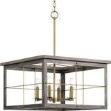 Progress Lighting Hedgerow Collection 4-Light Aged Oak Farmhouse Chandelier Light