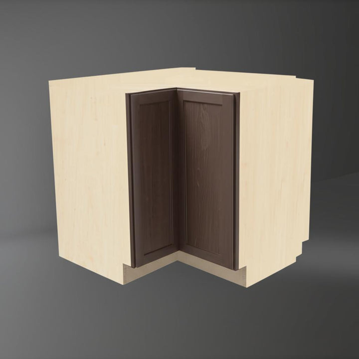 Hampton Bay Shaker Assembled Lazy Susan Corner Base Kitchen Cabinet in Brindle