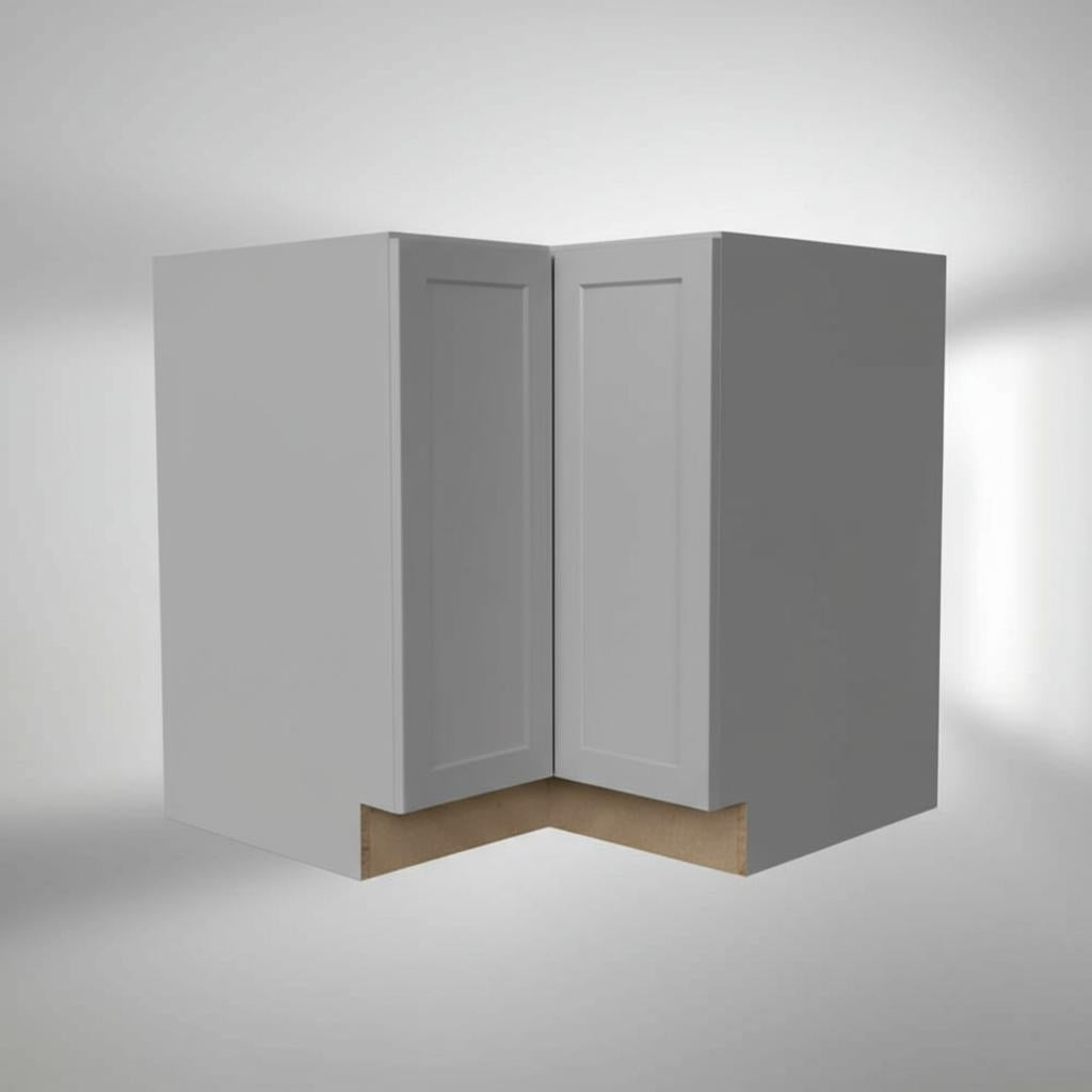 Hampton Bay Designer Series Melvern Lazy Susan Corner Base Kitchen Cabinet in Heron Gray