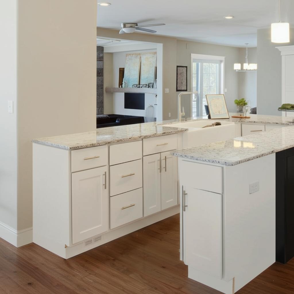 Hampton Bay Shaker Assembled Blind Base Corner Kitchen Cabinet in Satin White
