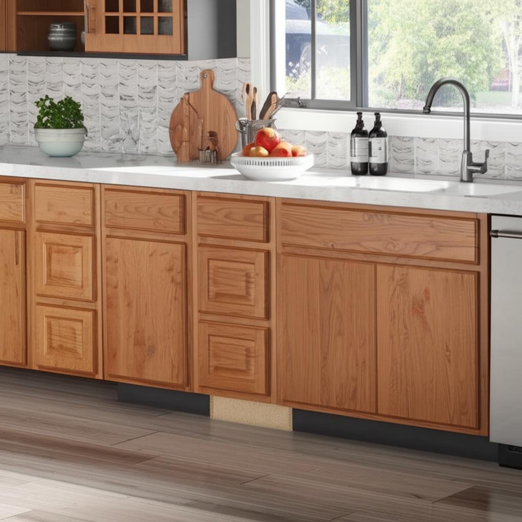 Hampton Bay Medium Oak Bathroom Vanity Drawer Base Cabinet