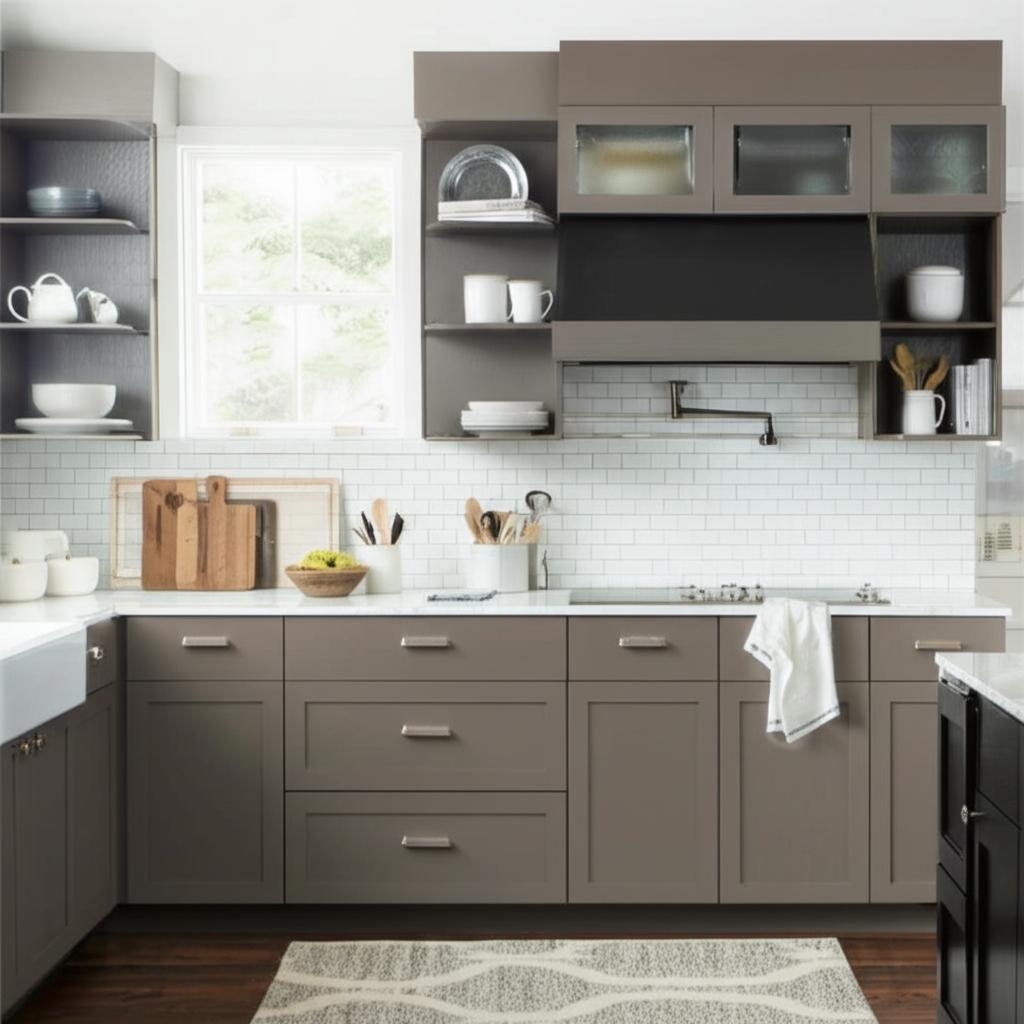 Hampton Bay Courtland Shaker Base Kitchen Cabinet in Sterling Gray
