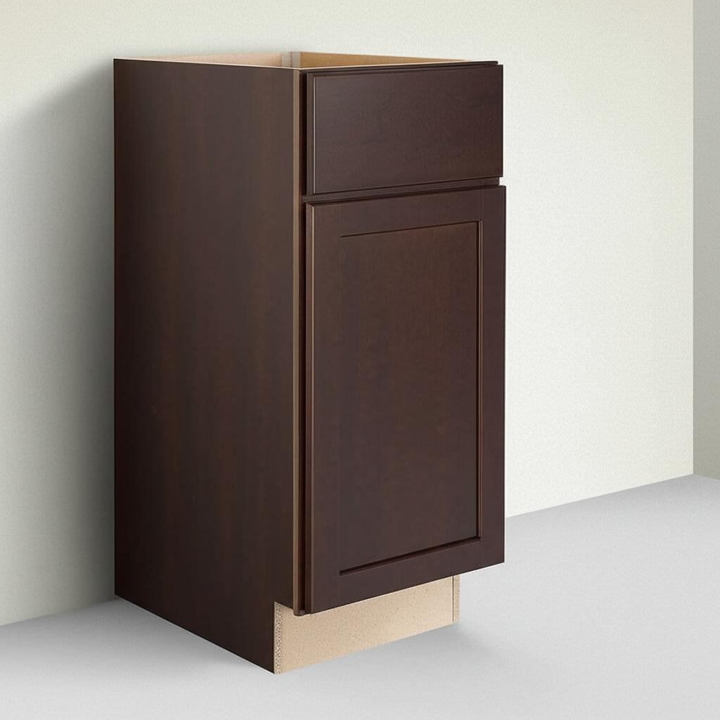 Hampton Bay Shaker Base Kitchen Cabinet in Java - 15 in. W x 24 in. D x 34.5 in. H
