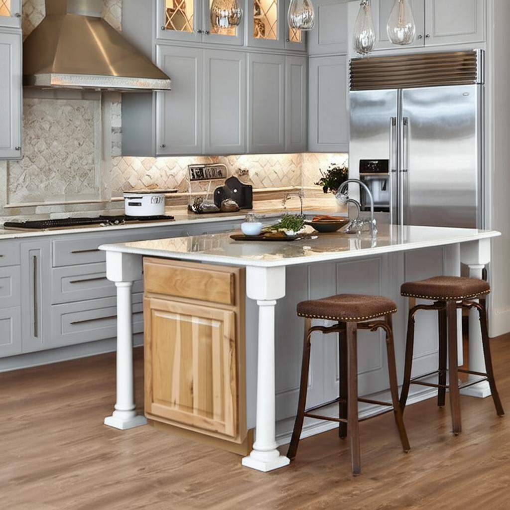 Hampton Bay Natural Hickory Base Kitchen Cabinet with Ball-Bearing Glides