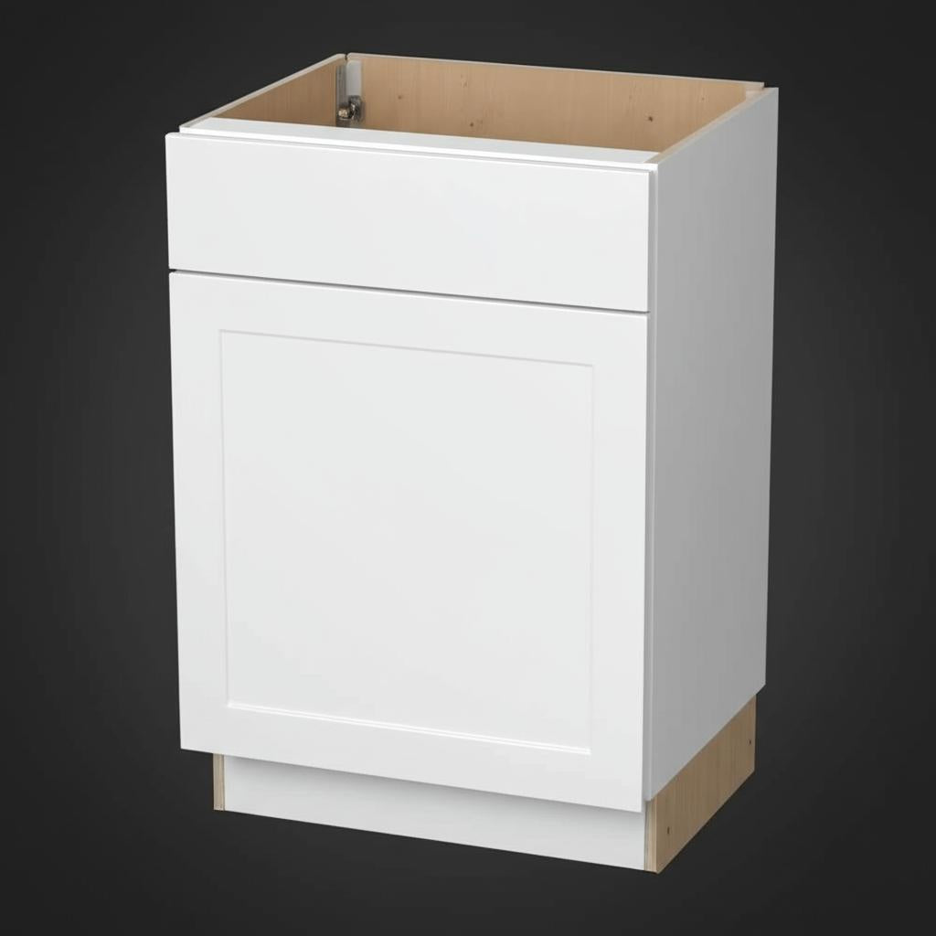 Hampton Bay Cambridge White Shaker Assembled Base Kitchen Cabinet with Soft Close Door