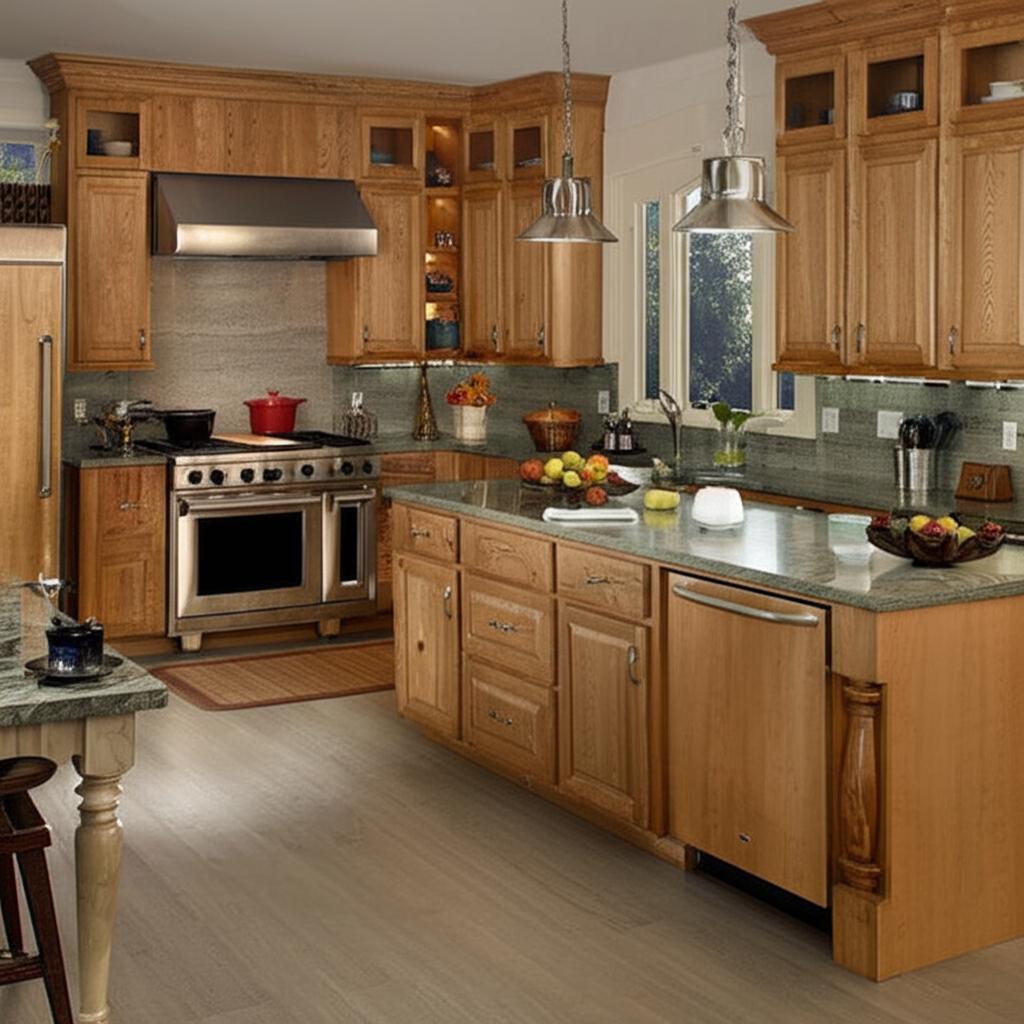 Hampton Bay Natural Hickory Base Kitchen Cabinet with Ball-Bearing Glides