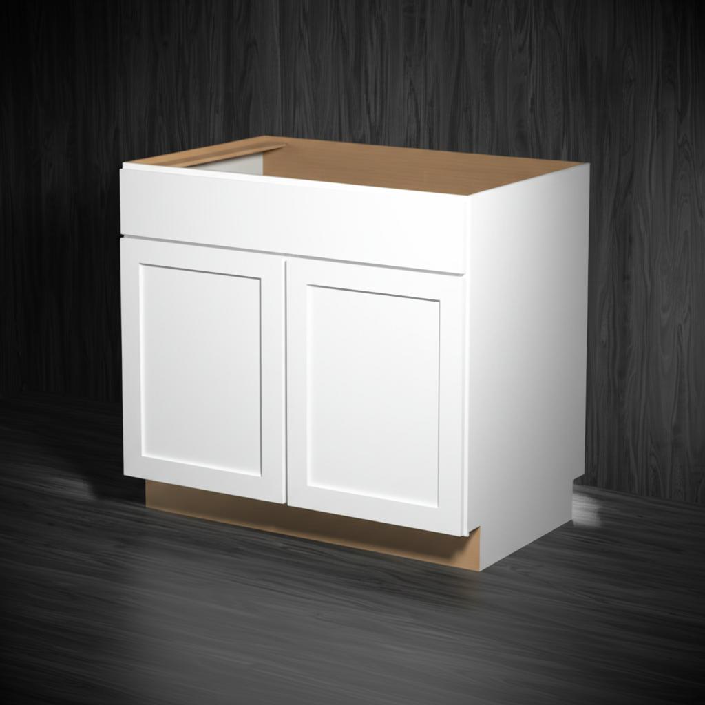Hampton Bay Courtland 36 in. Polar White Shaker Base Kitchen Cabinet
