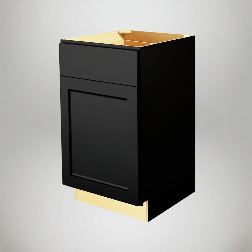 Hampton Bay Avondale 21 in. W x 24 in. D x 34.5 in. H Ready-to-Assemble Plywood Shaker Base Kitchen Cabinet in Raven Black
