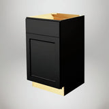 Hampton Bay Avondale 21 in. W x 24 in. D x 34.5 in. H Ready-to-Assemble Plywood Shaker Base Kitchen Cabinet in Raven Black