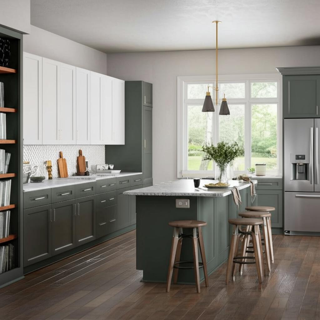 Hampton Bay Designer Series Melvern Shaker Base Kitchen Cabinet in Forest