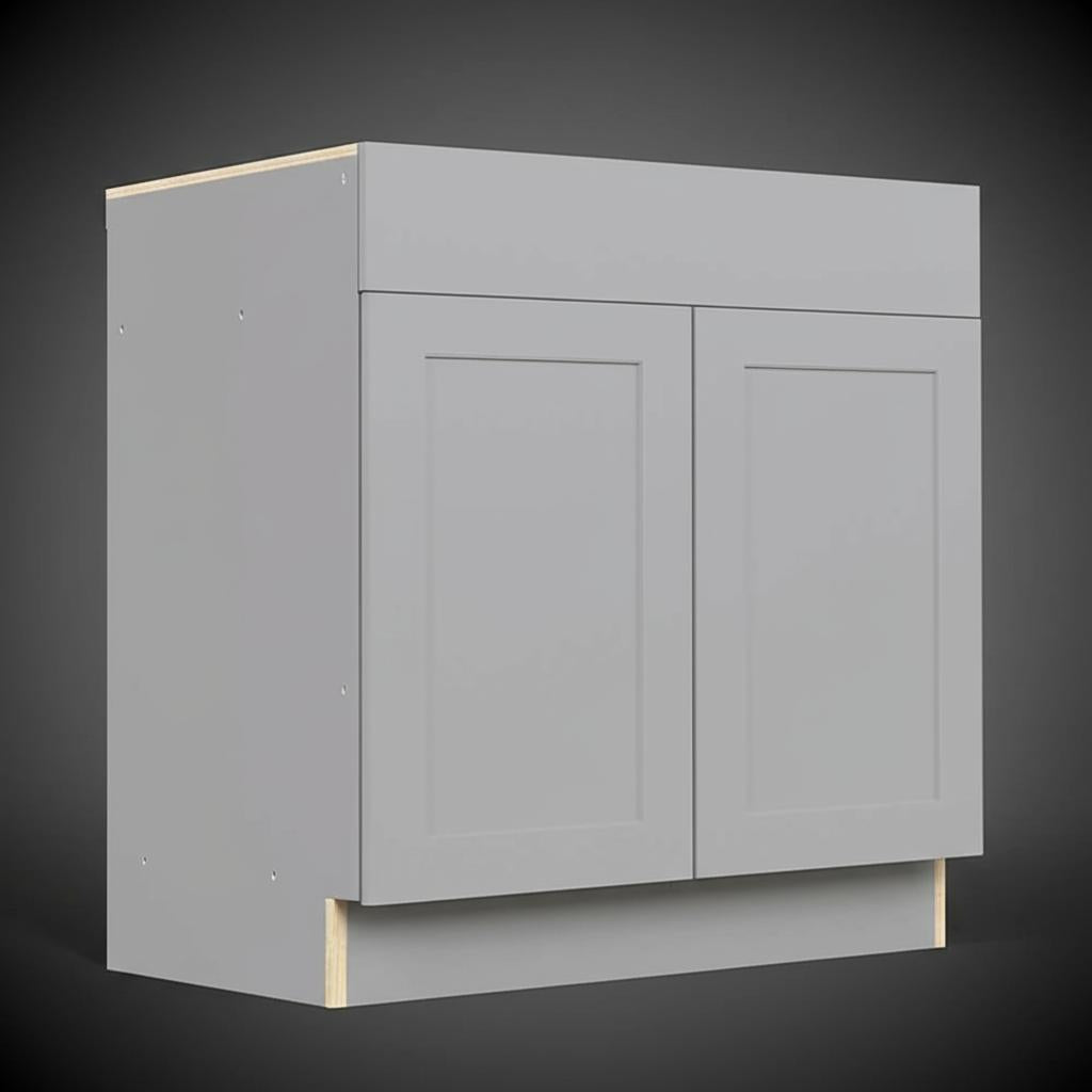 Hampton Bay Cambridge Gray Shaker Assembled Base Cabinet with Soft Close Drawer